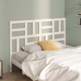 Hoofdbord Massief Grenenhout Wit 126x104cm - 33% Korting