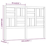 Hoofdbord Massief Grenenhout Wit 126x104cm - 33% Korting
