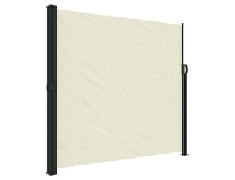 vidaXL Windscherm uittrekbaar 180x500 cm crèmekleurig