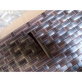 vidaXL Bank 3-zits met kussens poly rattan bruin