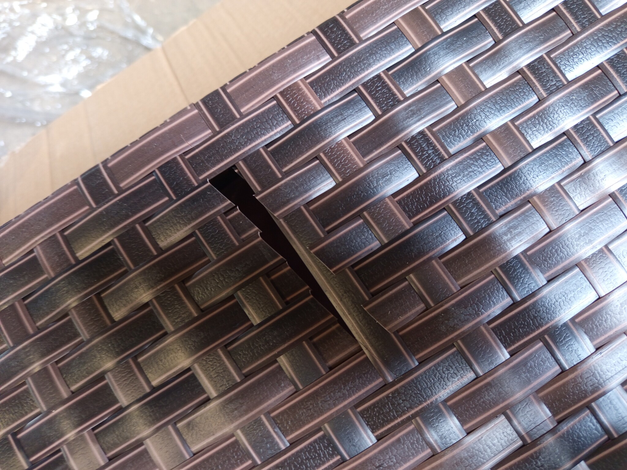 vidaXL Bank 3-zits met kussens poly rattan bruin