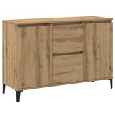 vidaXL Dressoir 102x35x70 cm bewerkt hout artisanaal eikenkleurig