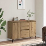 vidaXL Dressoir 102x35x70 cm bewerkt hout artisanaal eikenkleurig