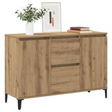 vidaXL Dressoir 102x35x70 cm bewerkt hout artisanaal eikenkleurig