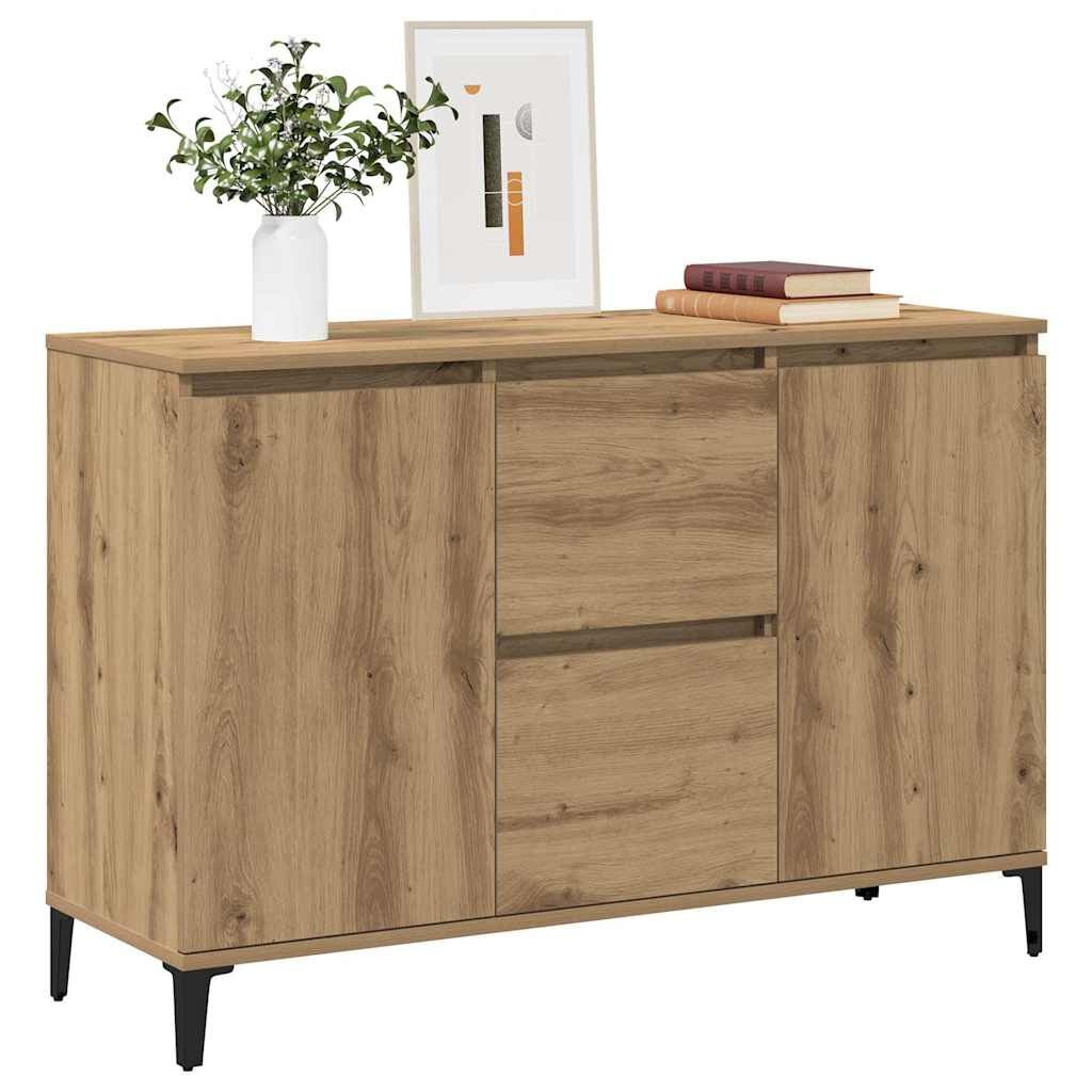vidaXL Dressoir 102x35x70 cm bewerkt hout artisanaal eikenkleurig