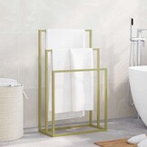 vidaXL Handdoekenrek vrijstaand 48x24x79 cm ijzer goudkleurig