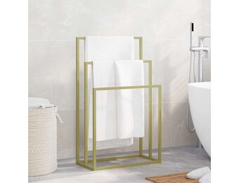 vidaXL Handdoekenrek vrijstaand 48x24x79 cm ijzer goudkleurig