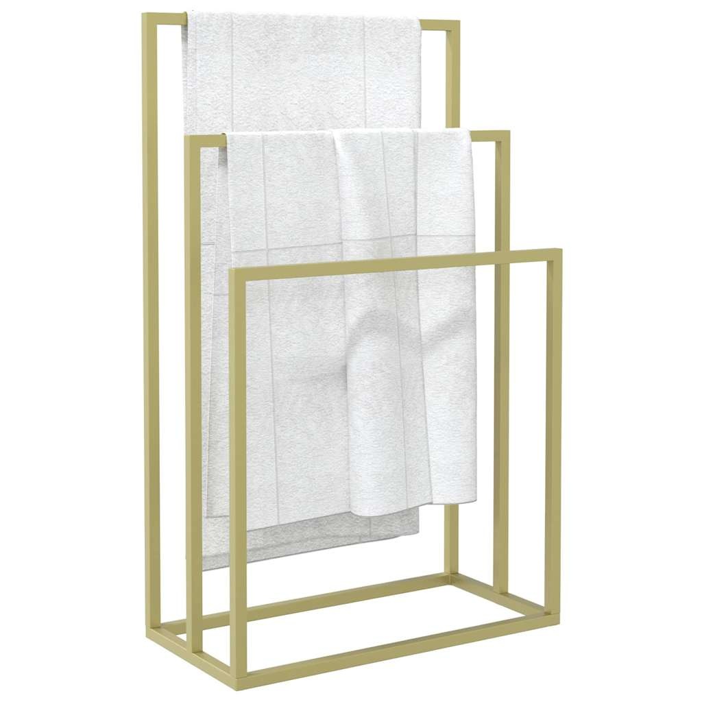 vidaXL Handdoekenrek vrijstaand 48x24x79 cm ijzer goudkleurig