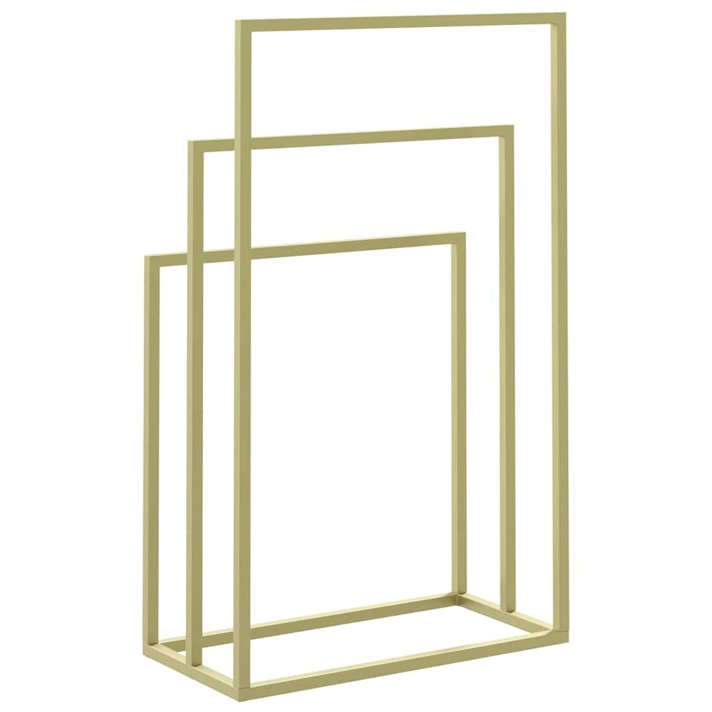 vidaXL Handdoekenrek vrijstaand 48x24x79 cm ijzer goudkleurig