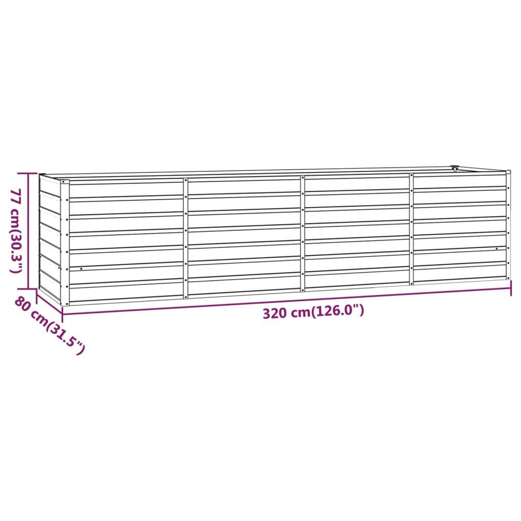 vidaXL Plantenbak verhoogd 320x80x77 cm cortenstaal roestig