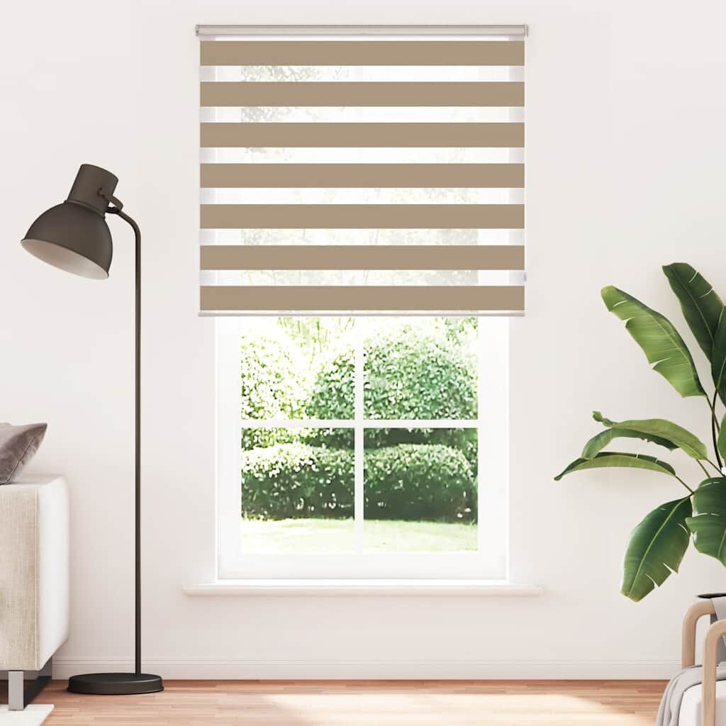 vidaXL Zebra Blind 125x200 cm stofbreedte 120,9 cm polyester zandbruin