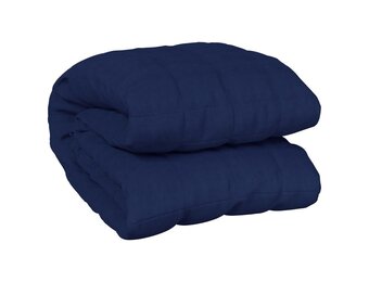 vidaXL Verzwaringsdeken 220x230 cm 11 kg stof blauw