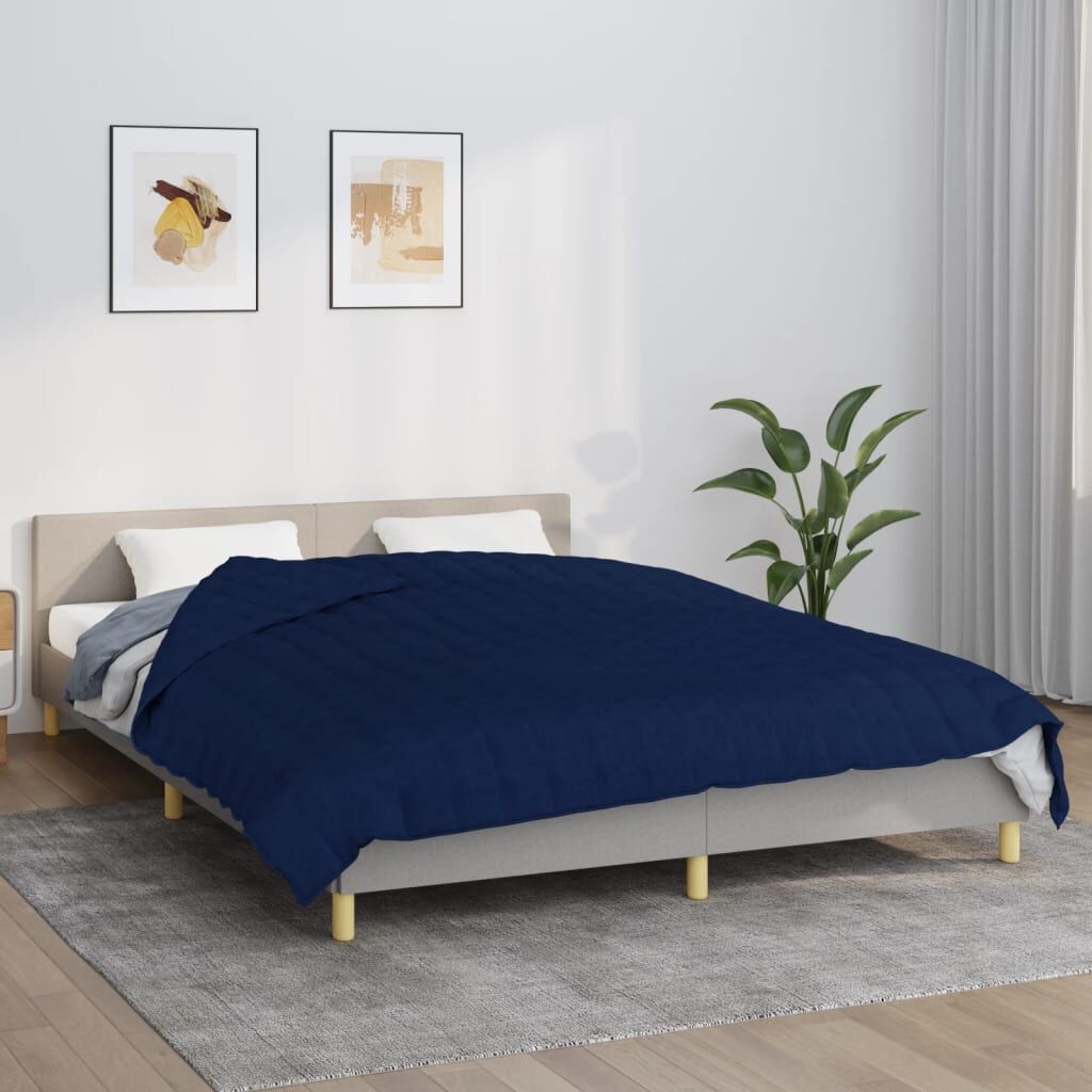 vidaXL Verzwaringsdeken 220x230 cm 11 kg stof blauw