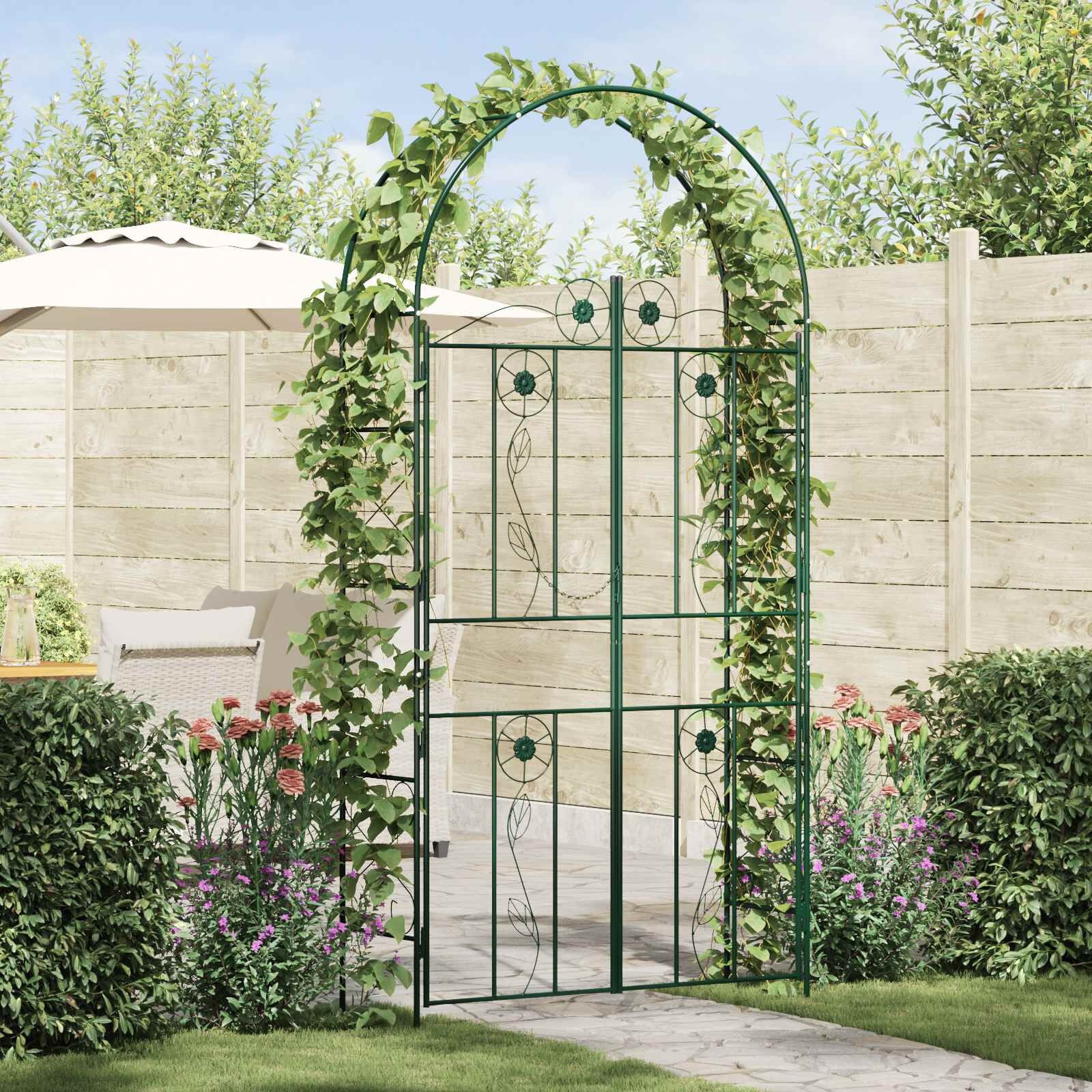 vidaXL Tuin Boog Groen 115 x 37 x 226 cm Staal