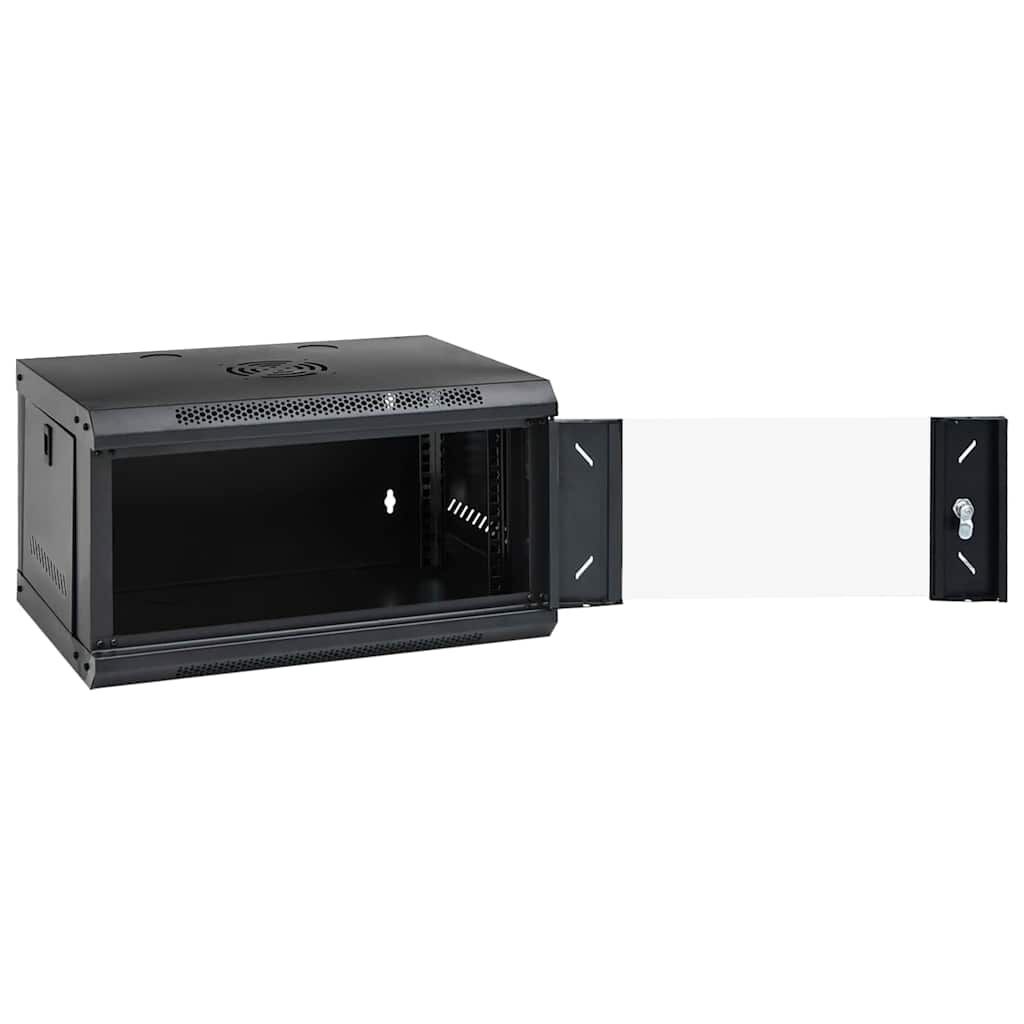 vidaXL Netwerk kabinet met opslag Zwart 53 x 45 x 30 cm Staal