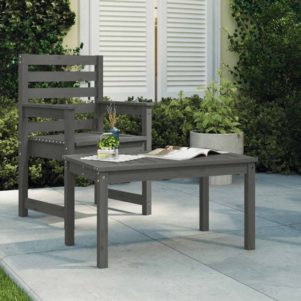 vidaXL Tuintafel Grenenhout Grijs - 70% Korting