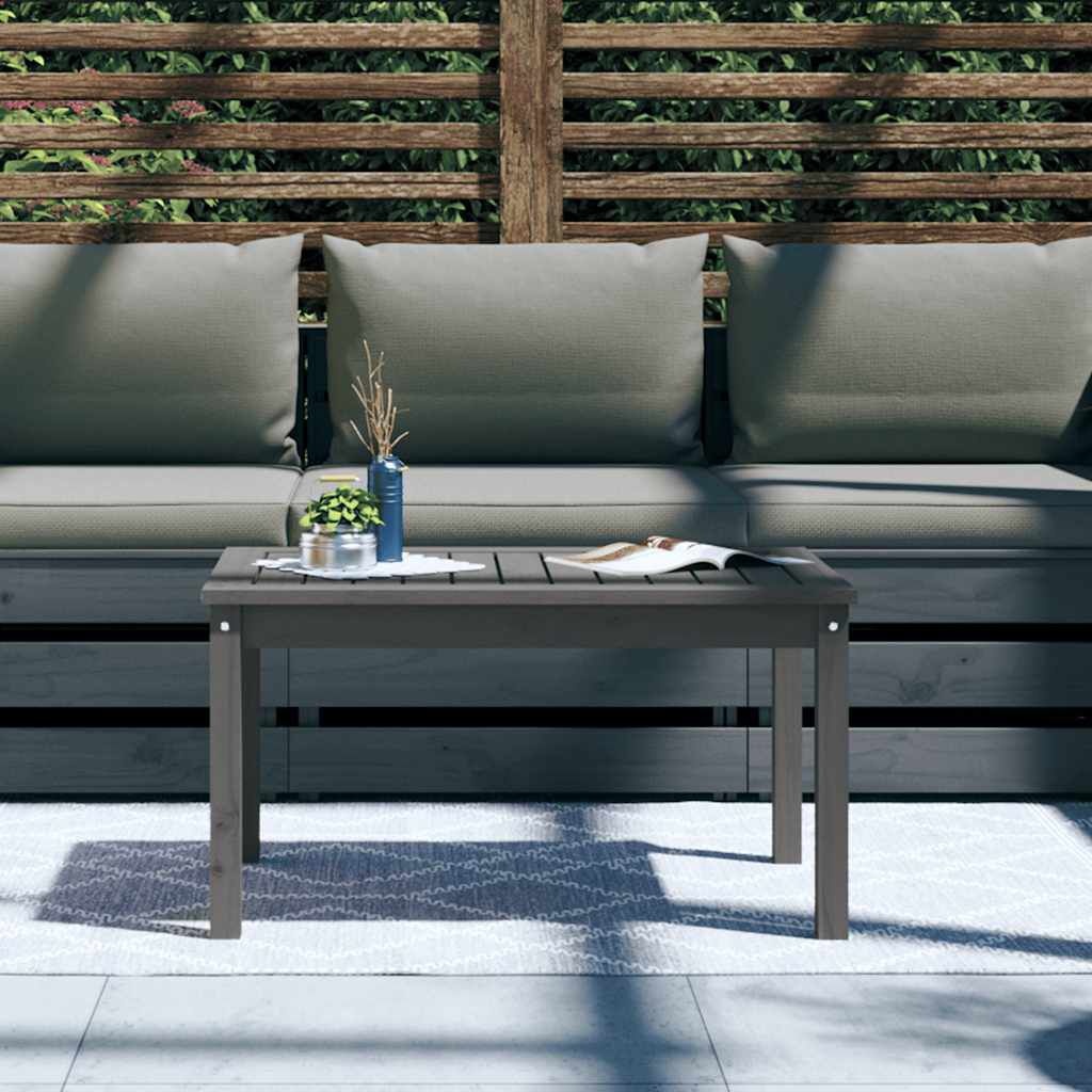 vidaXL Tuintafel 82,5x50,5x45 cm massief grenenhout grijs