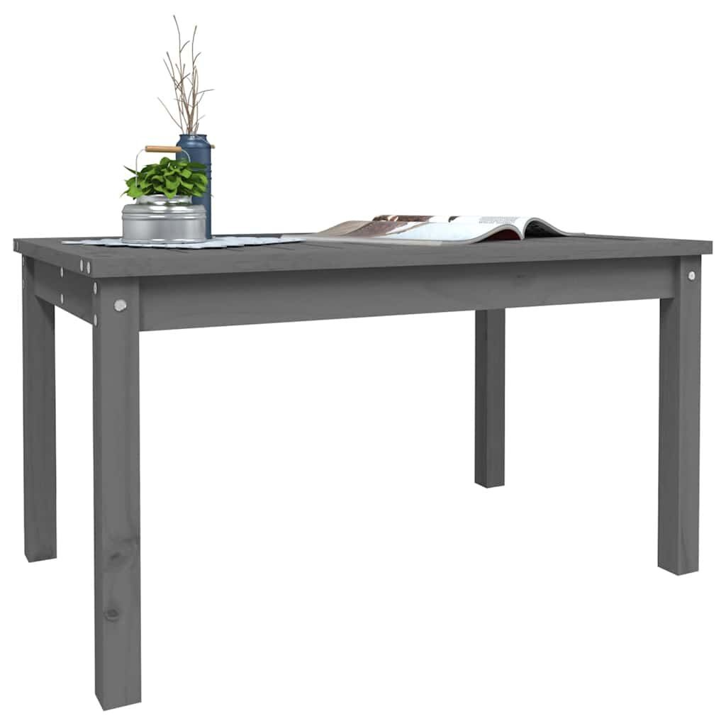 vidaXL Tuintafel 82,5x50,5x45 cm massief grenenhout grijs