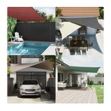 vidaXL Zonnezeil 7x5x5 m 100% polyester oxford crèmekleurig