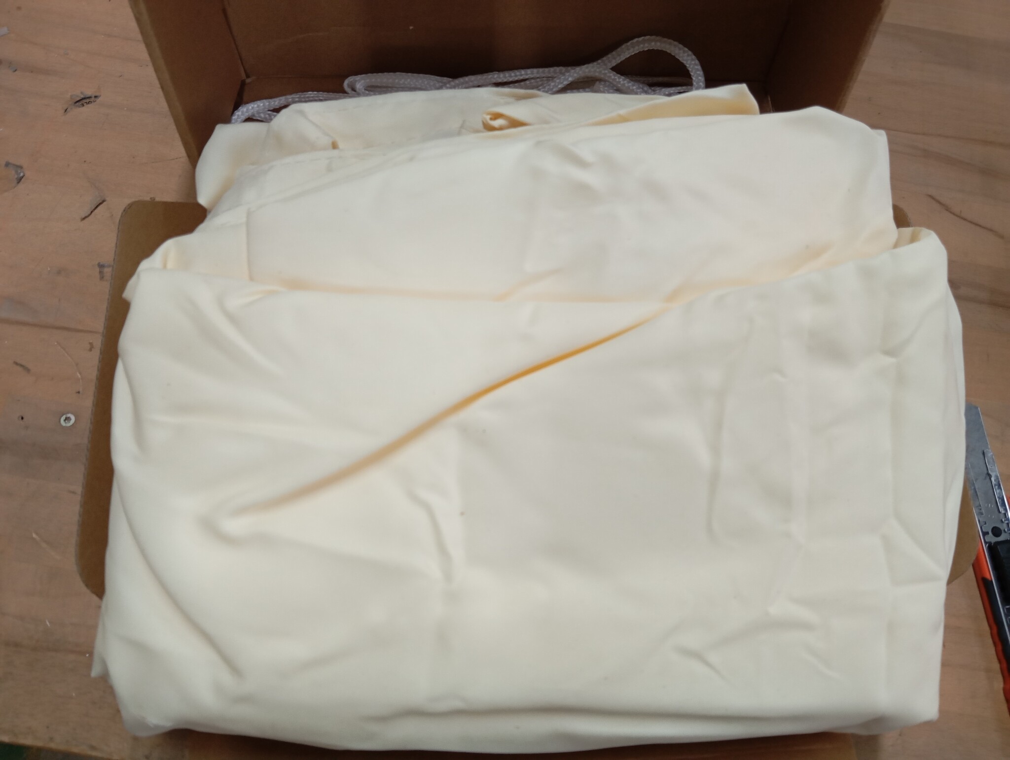 vidaXL Zonnezeil 7x5x5 m 100% polyester oxford crèmekleurig