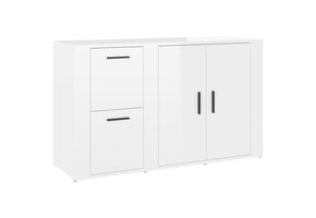 vidaXL Dressoir 100x33x59,5 cm Hoogglans Wit Bewerkt Hout - 34% Korting