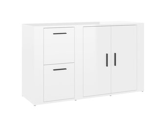 vidaXL Dressoir 100x33x59,5 cm bewerkt hout hoogglans wit