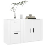 vidaXL Dressoir 100x33x59,5 cm bewerkt hout hoogglans wit