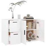 vidaXL Dressoir 100x33x59,5 cm bewerkt hout hoogglans wit