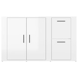 vidaXL Dressoir 100x33x59,5 cm bewerkt hout hoogglans wit
