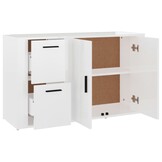 vidaXL Dressoir 100x33x59,5 cm bewerkt hout hoogglans wit
