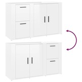 vidaXL Dressoir 100x33x59,5 cm bewerkt hout hoogglans wit