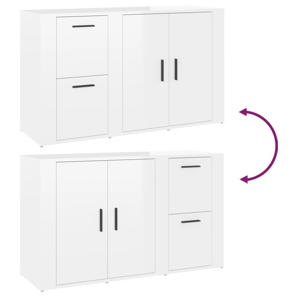 vidaXL Dressoir 100x33x59,5 cm bewerkt hout hoogglans wit