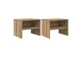 vidaXL Nachtkastje 2 stuks 40x30x30 cm Artisanaal Eikenkleurig met 34% Korting