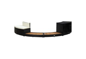 Luxe Spa-ombouw Poly Rattan & Acaciahout - Zwart (47% Korting)