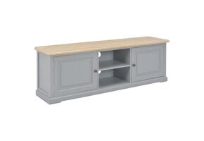 TV-meubel met 2 Deuren en Open Vakken - 120cm Grijs Hout - 63% Korting