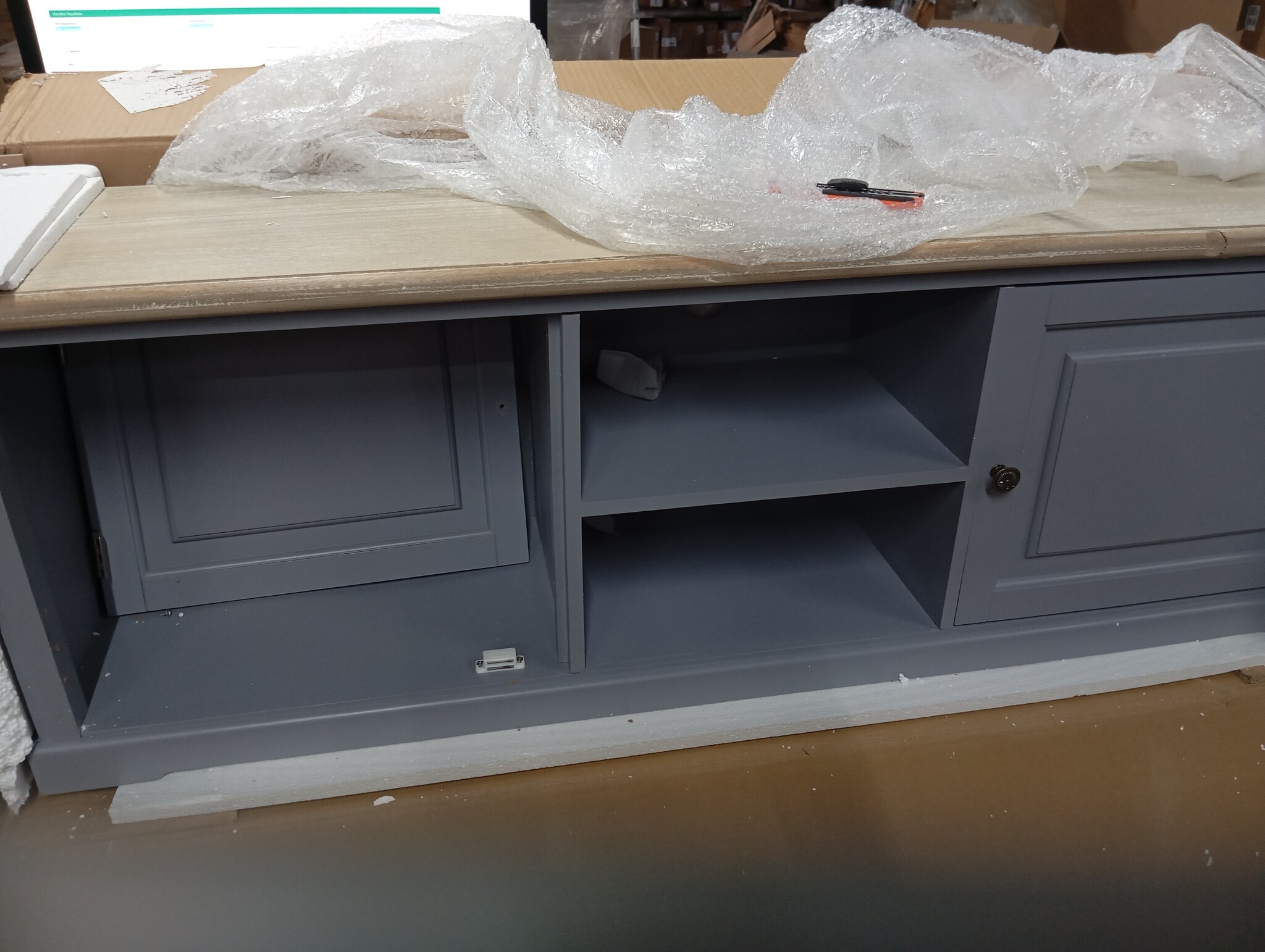 vidaXL Tv-meubel 120x30x40 cm hout grijs