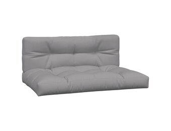 vidaXL Palletkussens 2 st stof grijs