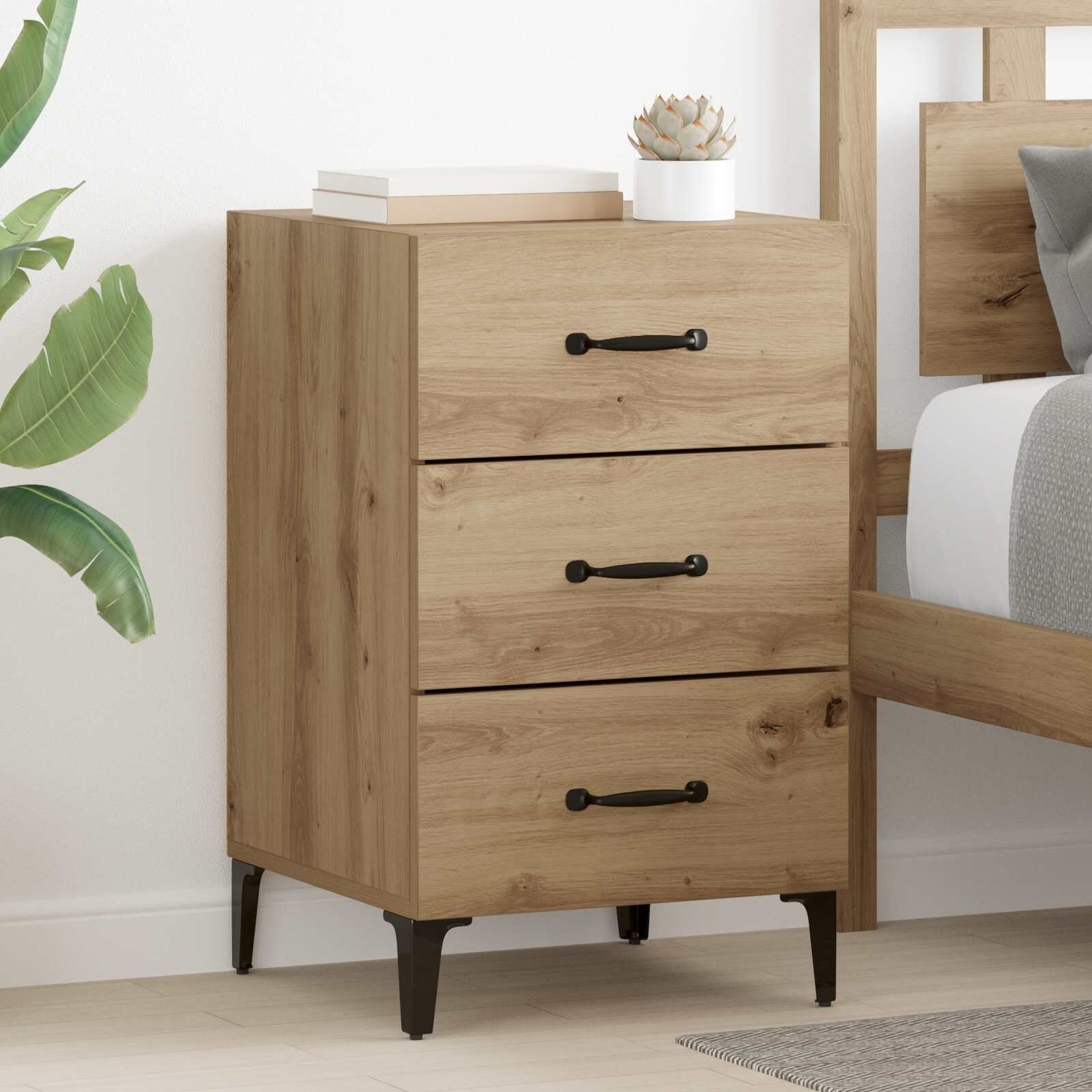 vidaXL Nachtkastje Artisan Eiken 40 x 40,5 x 66 cm Bewerkt hout