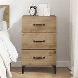 vidaXL Nachtkastje Artisan Eiken 40 x 40,5 x 66 cm Bewerkt hout