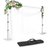 EMART Foto Achtergrondstandaard Fotostudio's, 2,6m x 3m Verstelbaar Achtergrondsysteem met 2 Zandzakken en Draagtas voor Fotografie Video Portret - Maat 2.6x3m Support de fond - Version standard