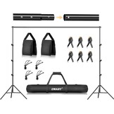 EMART Foto Achtergrondstandaard Fotostudio's, 2,6m x 3m Verstelbaar Achtergrondsysteem met 2 Zandzakken en Draagtas voor Fotografie Video Portret - Maat 2.6x3m Support de fond - Version standard