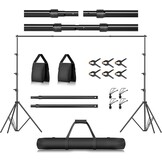 EMART Foto Achtergrondstandaard Fotostudio's, 2,6m x 3m Verstelbaar Achtergrondsysteem met 2 Zandzakken en Draagtas voor Fotografie Video Portret - Maat 2.6x3m Support de fond - Version standard