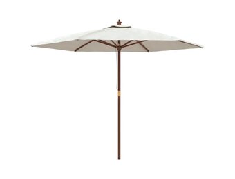 vidaXL Parasol met houten paal 299x240 cm zandkleurig