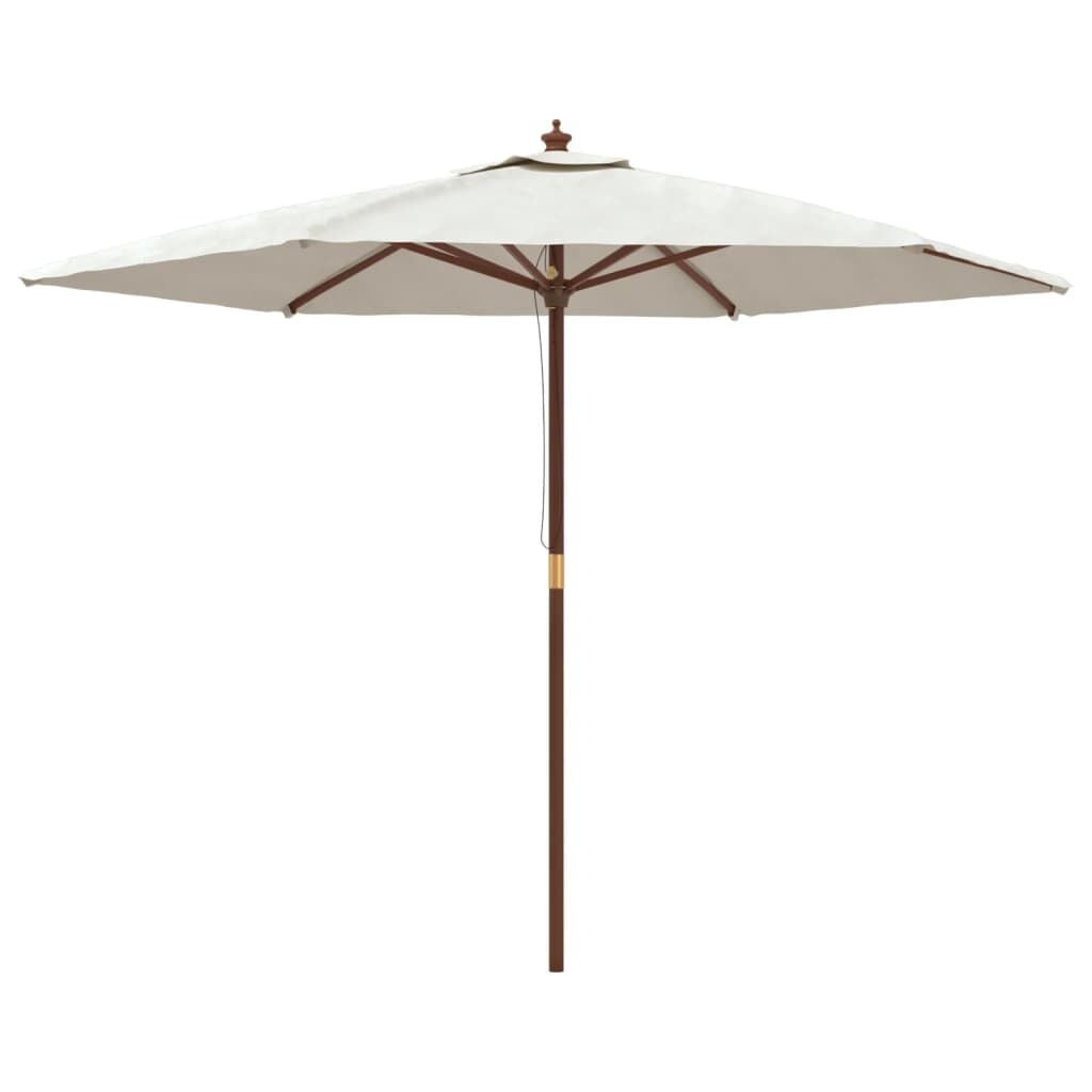 vidaXL Parasol met houten paal 299x240 cm zandkleurig