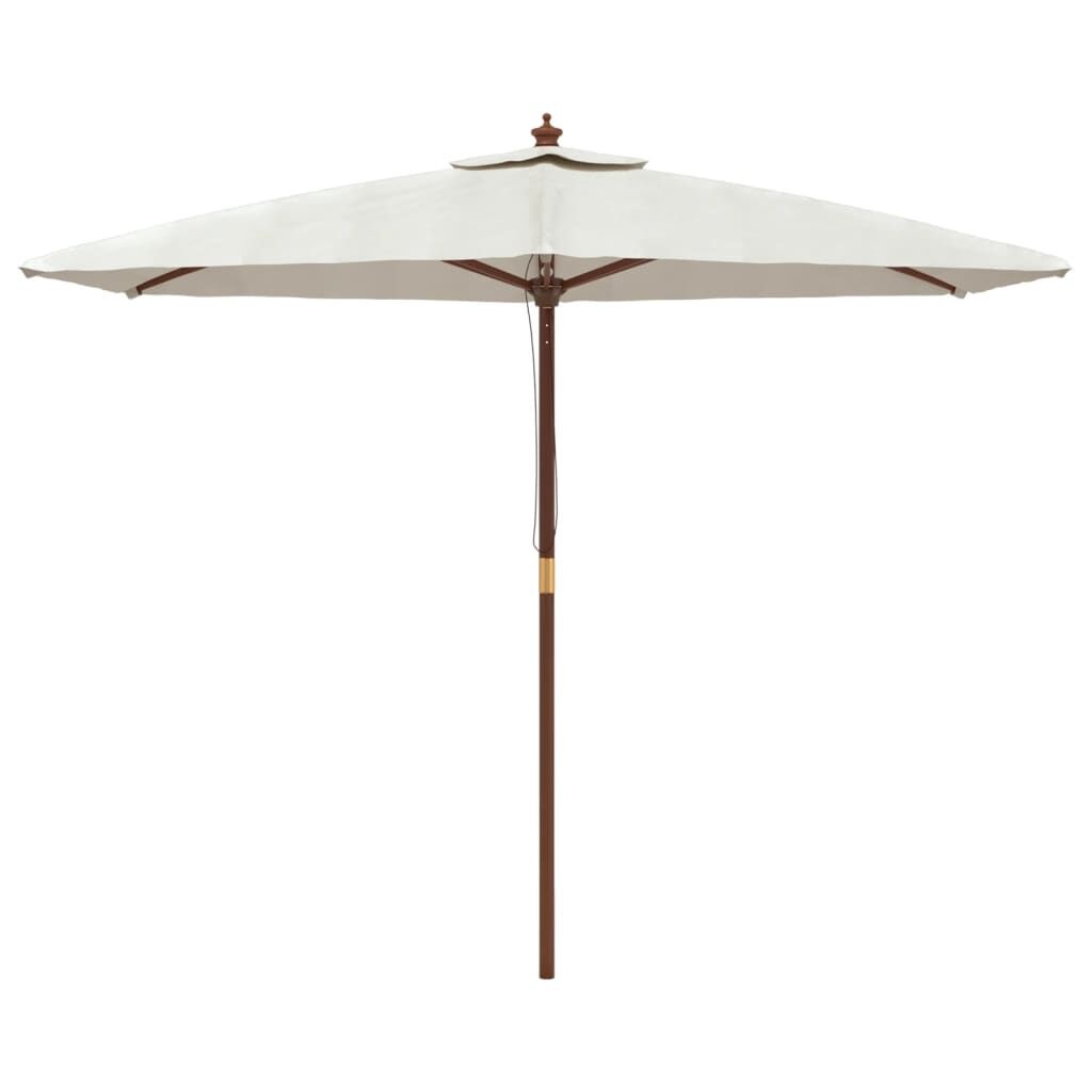 vidaXL Parasol met houten paal 299x240 cm zandkleurig