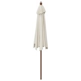 vidaXL Parasol met houten paal 299x240 cm zandkleurig