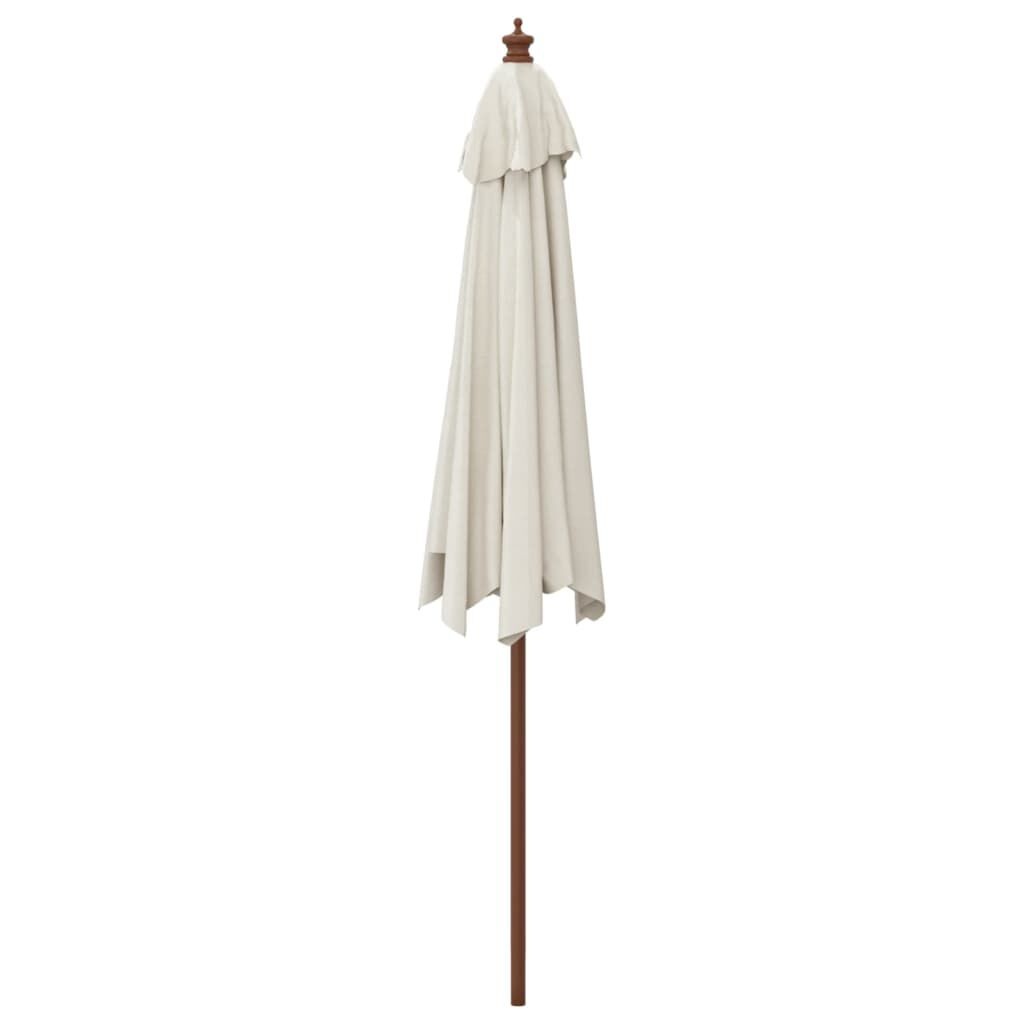 vidaXL Parasol met houten paal 299x240 cm zandkleurig
