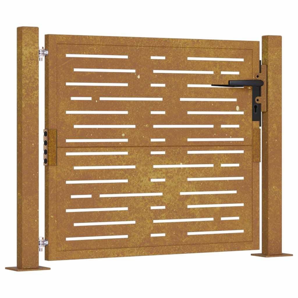 vidaXL Poort vierkant 105x80 cm cortenstaal