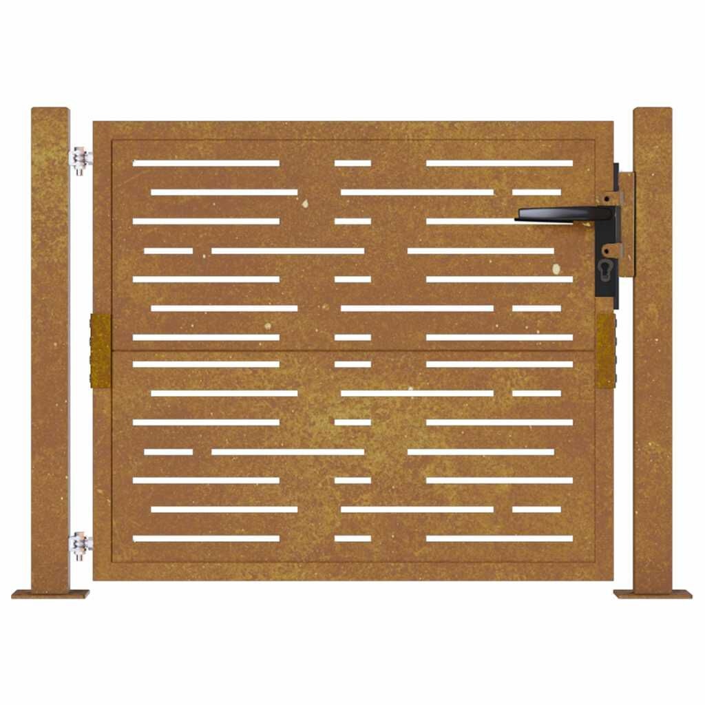 vidaXL Poort vierkant 105x80 cm cortenstaal