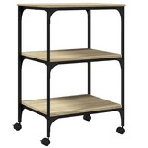 vidaXL Printerkastje 3-laags 50x41x75 cm bewerkt hout sonoma eiken